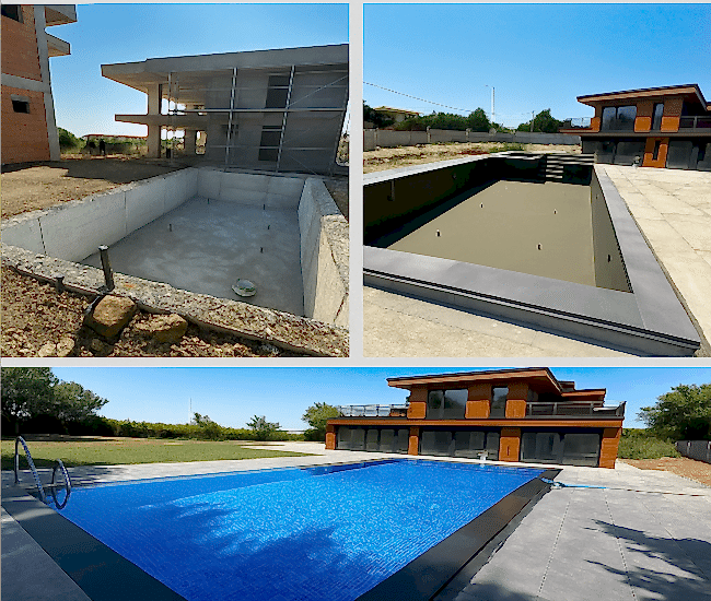 Taşmalı Havuz Yapımı Temelden Bitmiş Haliyle Aşamalı